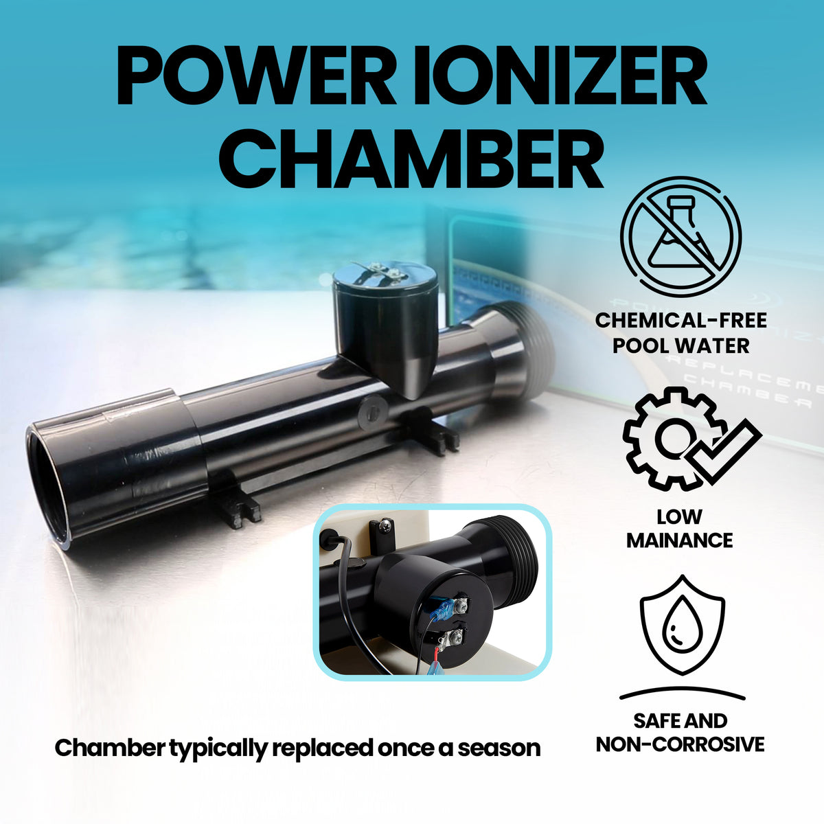 Main Access Power Ionizer Replacement Chamber for Pool Treatment System (Used)