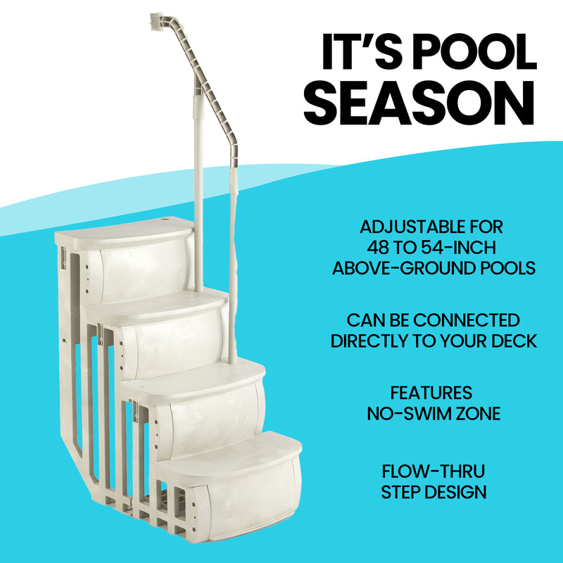 Main Access 200600T Above Ground Swimming Pool Entry Smart Ladder Steps (USED)