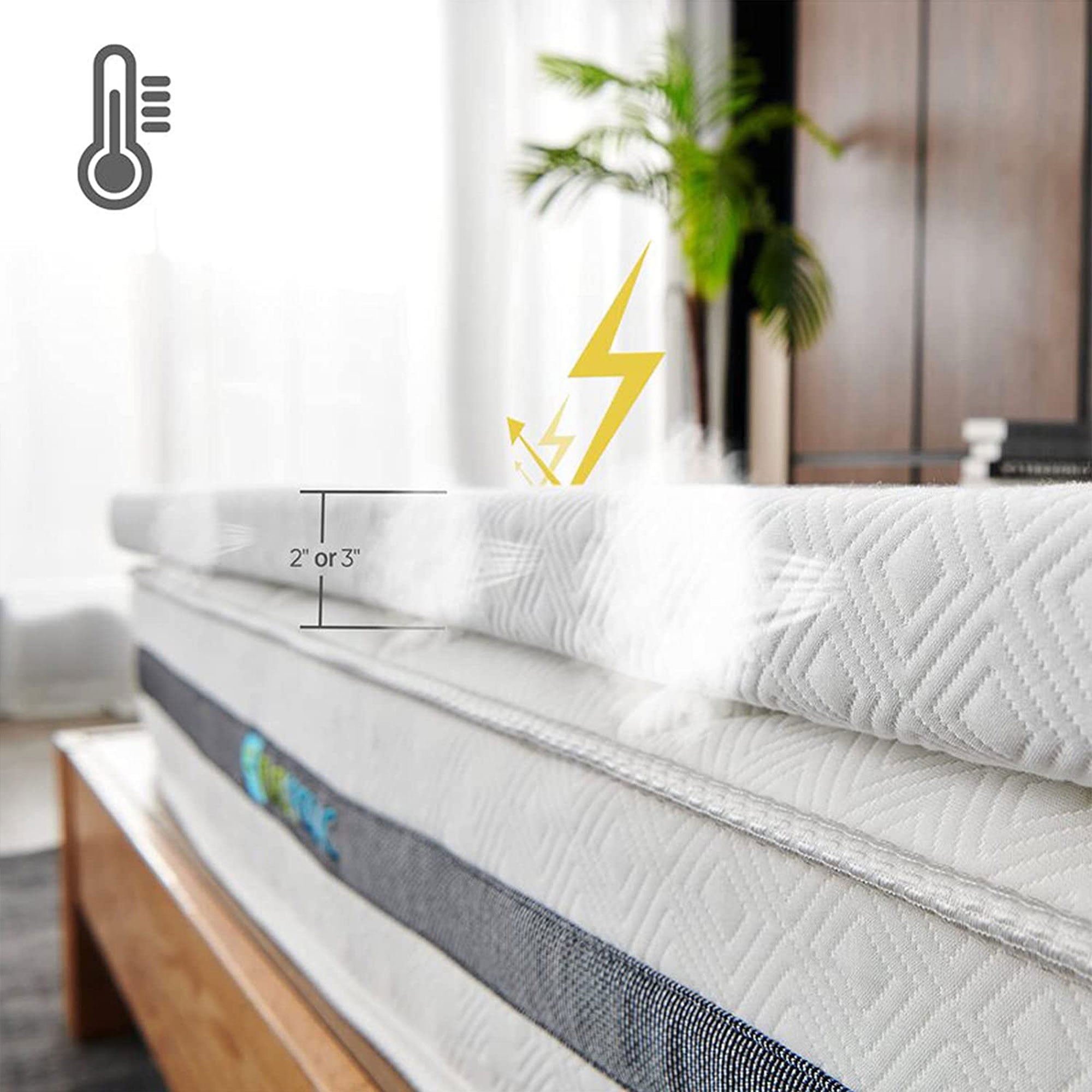 FlexPedic Flex Fresh 2 Inch Gel Infused Memory Foam Mattress Topper (Open Box) - VMInnovations