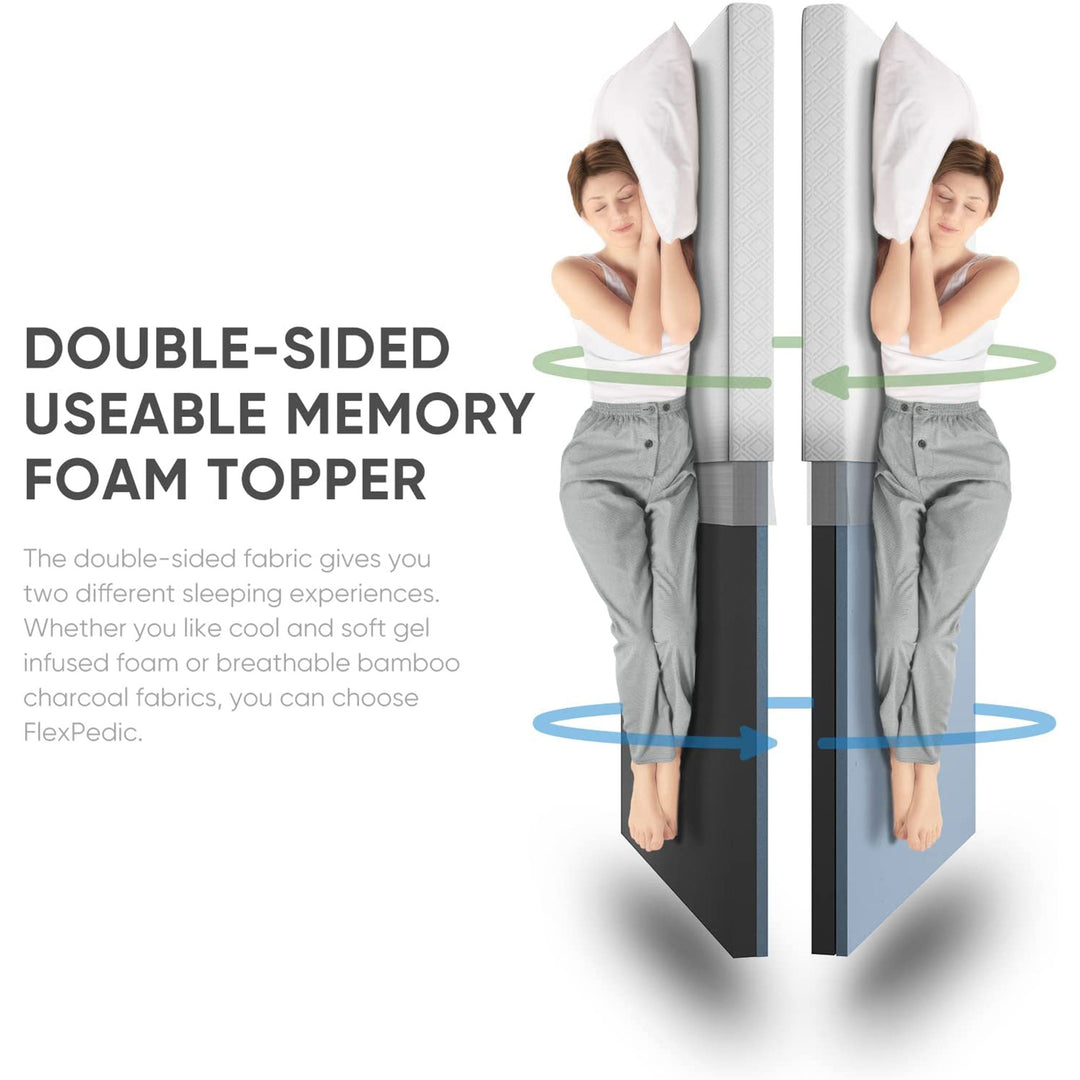 Flex Fresh 2 Inch Gel Infused Memory Foam Mattress Topper, Twin Size (Open Box) - VMInnovations
