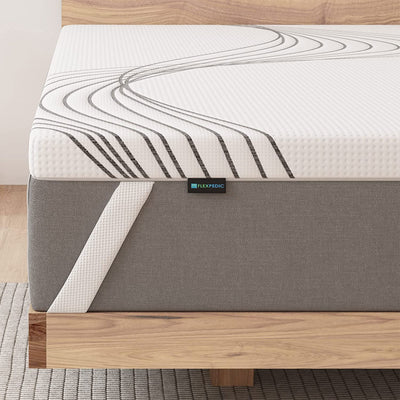 Flippable 3in Thick Carbon Memory Foam Mattress Topper w/ Cover  (Open Box)
