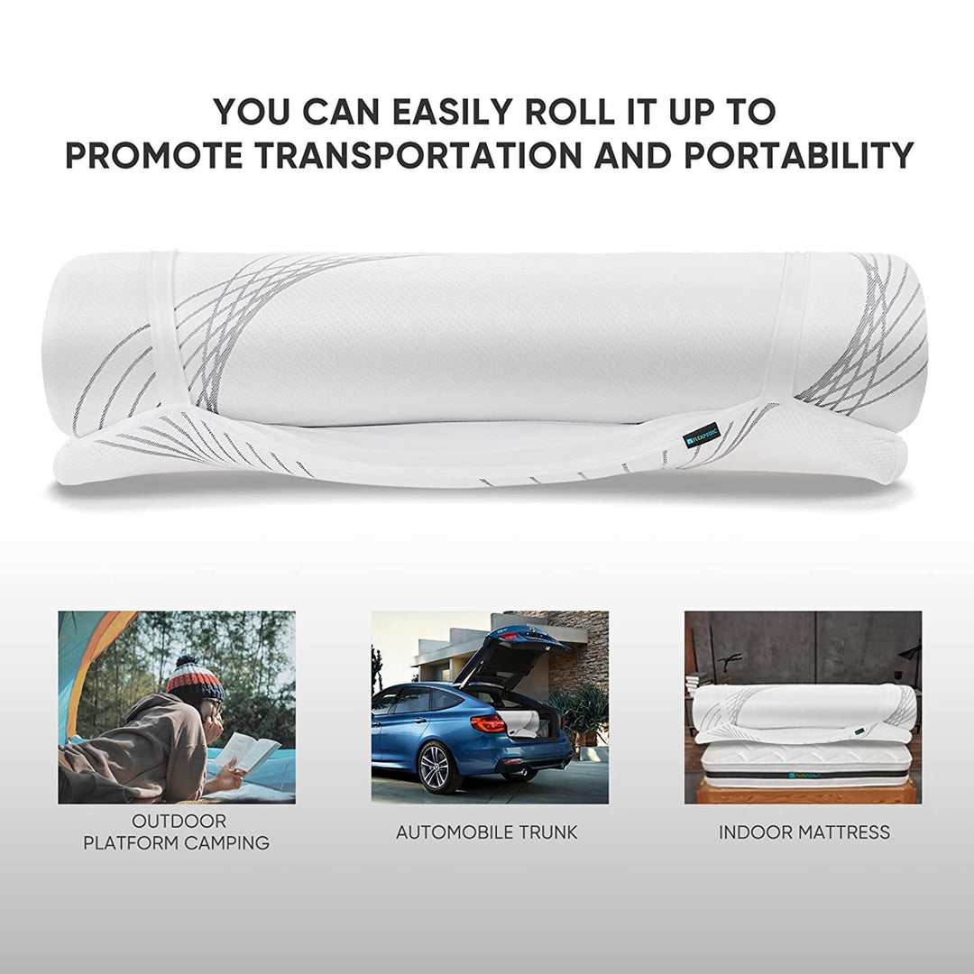 FlexPedic 2In Coconut Shell Memory Foam Mattress Topper, Full Size(Open Box) - VMInnovations