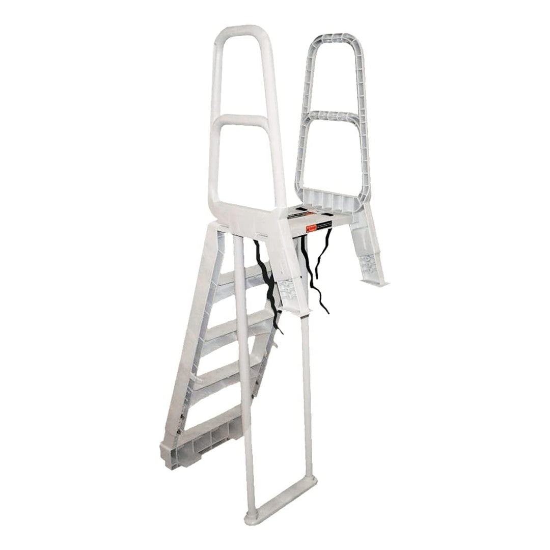 Main Access Smart Choice Incline Outside Above Ground Swim Pool Ladder, Taupe