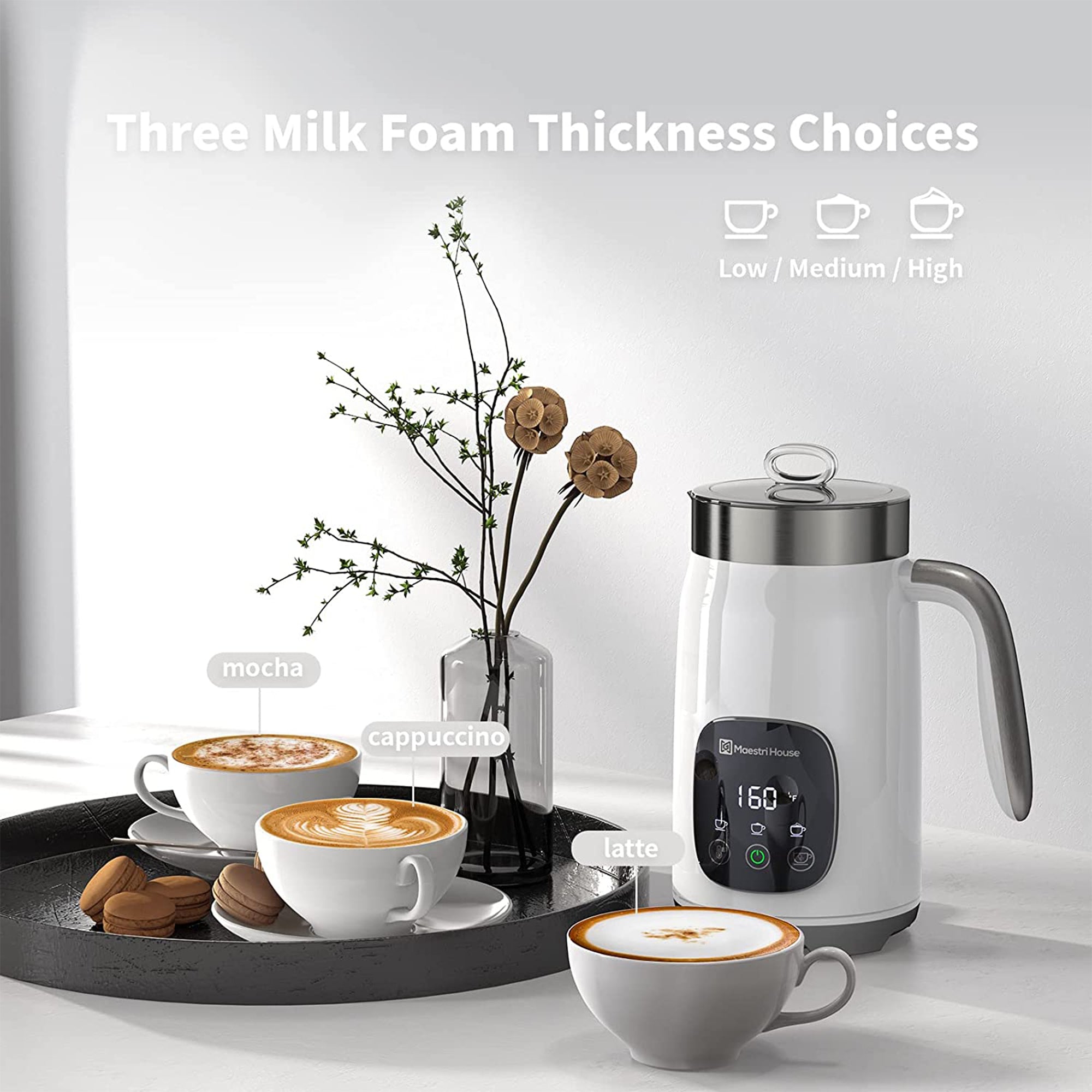 Maestri House Large Capacity Smart Adjustable Integrated Milk Frother Pot (Used) - VMInnovations