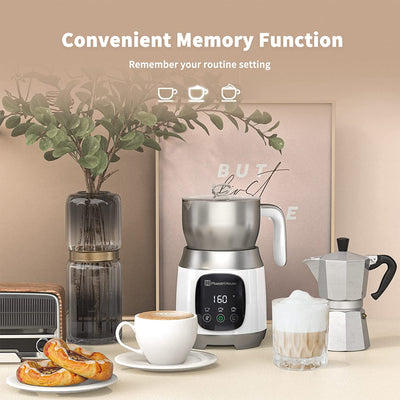 21 Ounce Detachable Smart Touch Digital Milk Frother Pot, White (Used) - VMInnovations