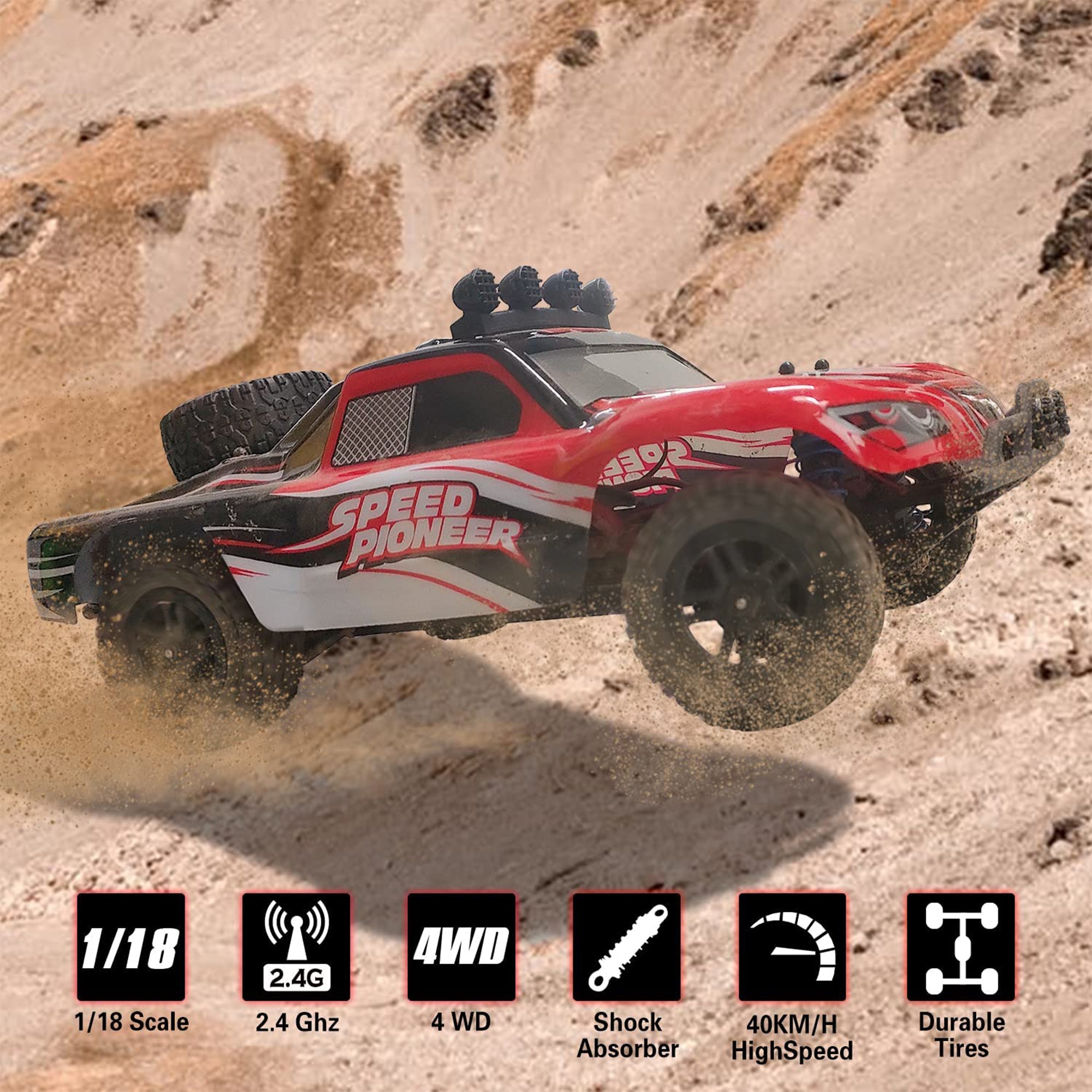 Speed Pioneer 1:18 Scale Remote Control Racing Truck w/ Rubber Tires (Used) - VMInnovations