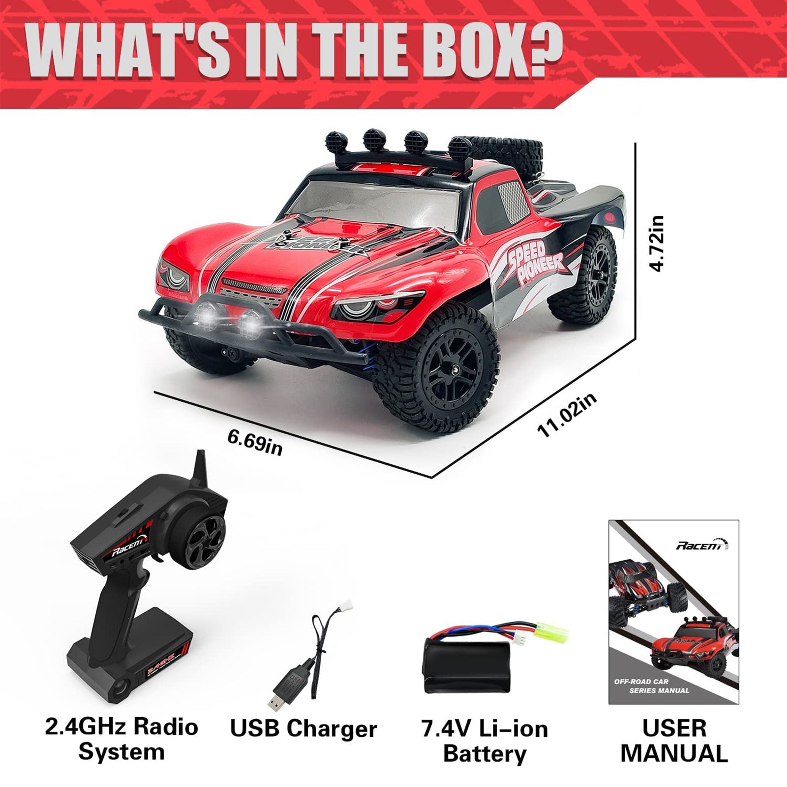 VOLANTEXRC Pioneer 1:18 Scale Remote Control Truck w/Rubber Tires (For Parts) - VMInnovations