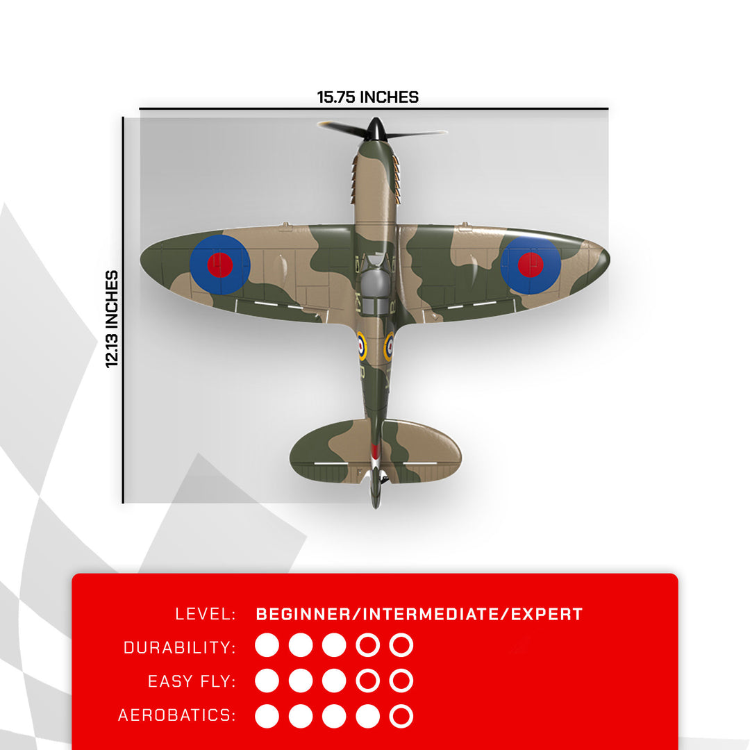 4-CH Spitfire One Key Remote Control Airplane with Xpilot Stabilizer (Used) - VMInnovations