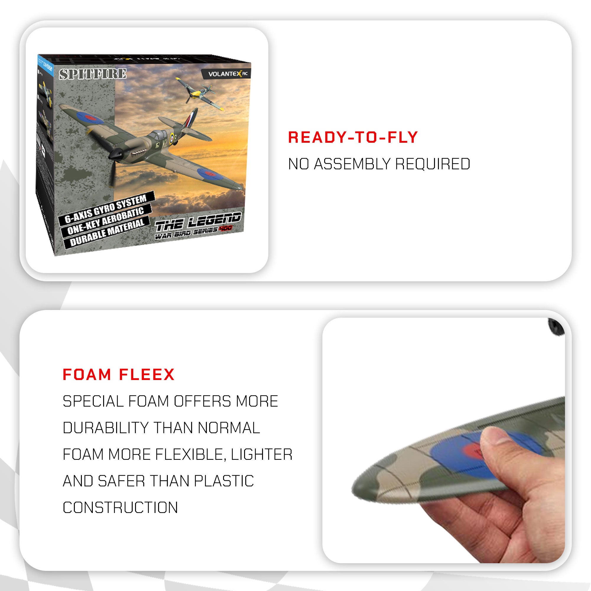 4-CH Spitfire One Key Remote Control Airplane with Xpilot Stabilizer (Used) - VMInnovations