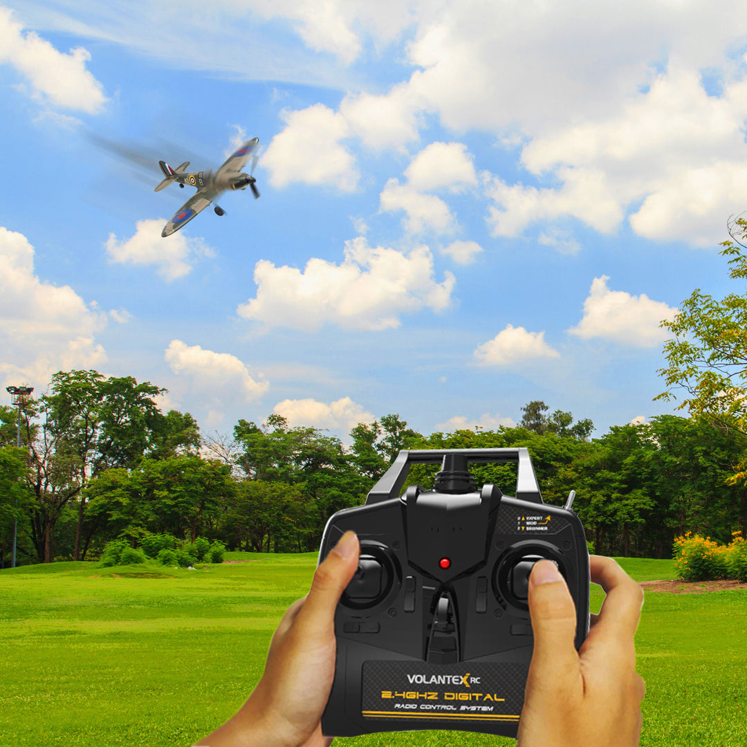 4-CH Spitfire One Key Remote Control Airplane with Xpilot Stabilizer (Used) - VMInnovations