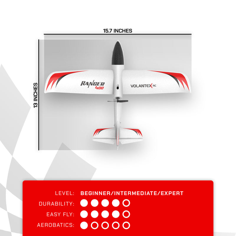 VOLANTEXRC Ranger 400 One Key Turn Remote Control Airplane w/ Xpilot Stabilizer