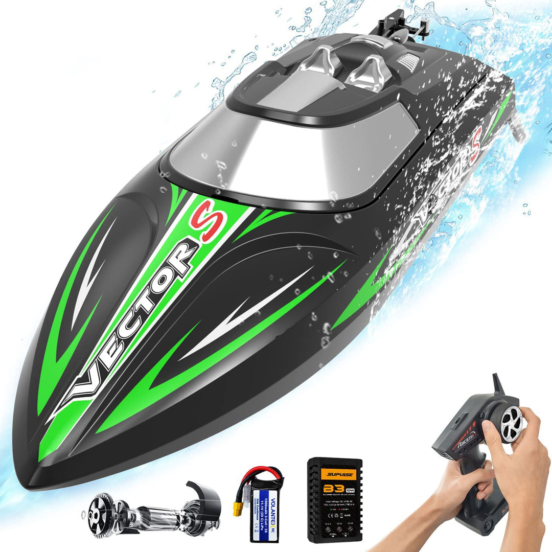 VOLANTEXRC VectorS 30 MPH Remote Control Electric Racing Boat, Black (For Parts)