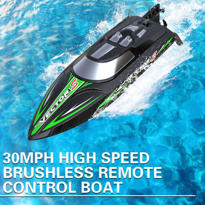 VectorS 30 MPH Remote Control Outdoor Electric Racing Boat, Black (Used)