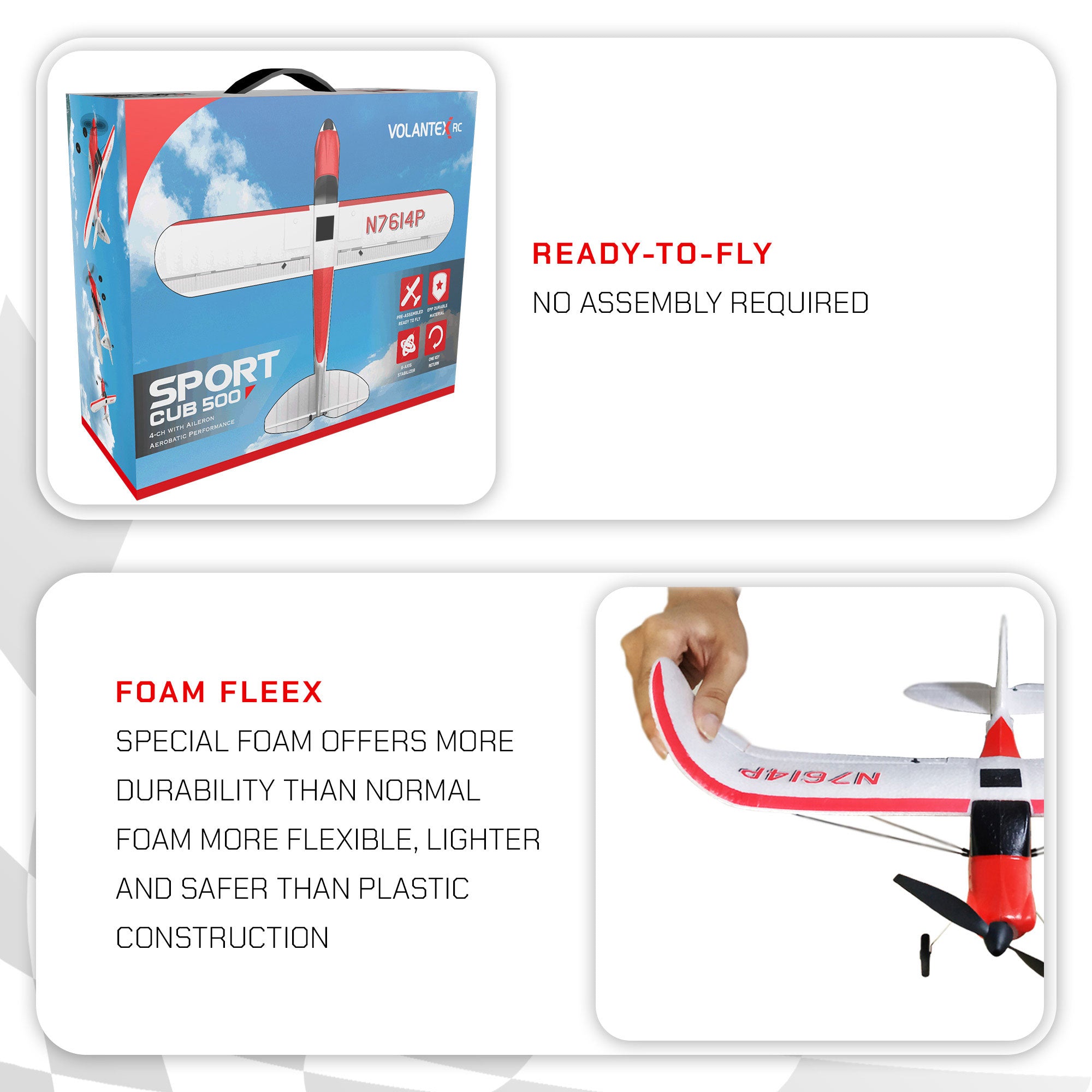 VOLANTEXRC Sport Cub Ready Remote Control Airplane w/Gyro Stabilizer (Open Box) - VMInnovations