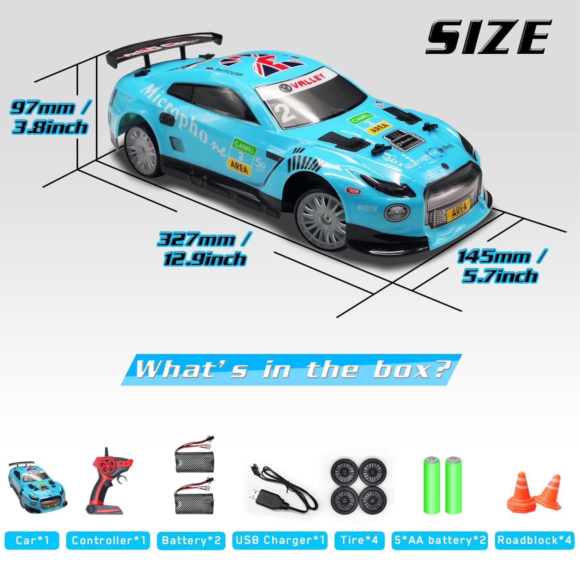 1:14 Ratio Scale Remote Control Sport Racing Car with Drifting Set (Open Box) - VMInnovations