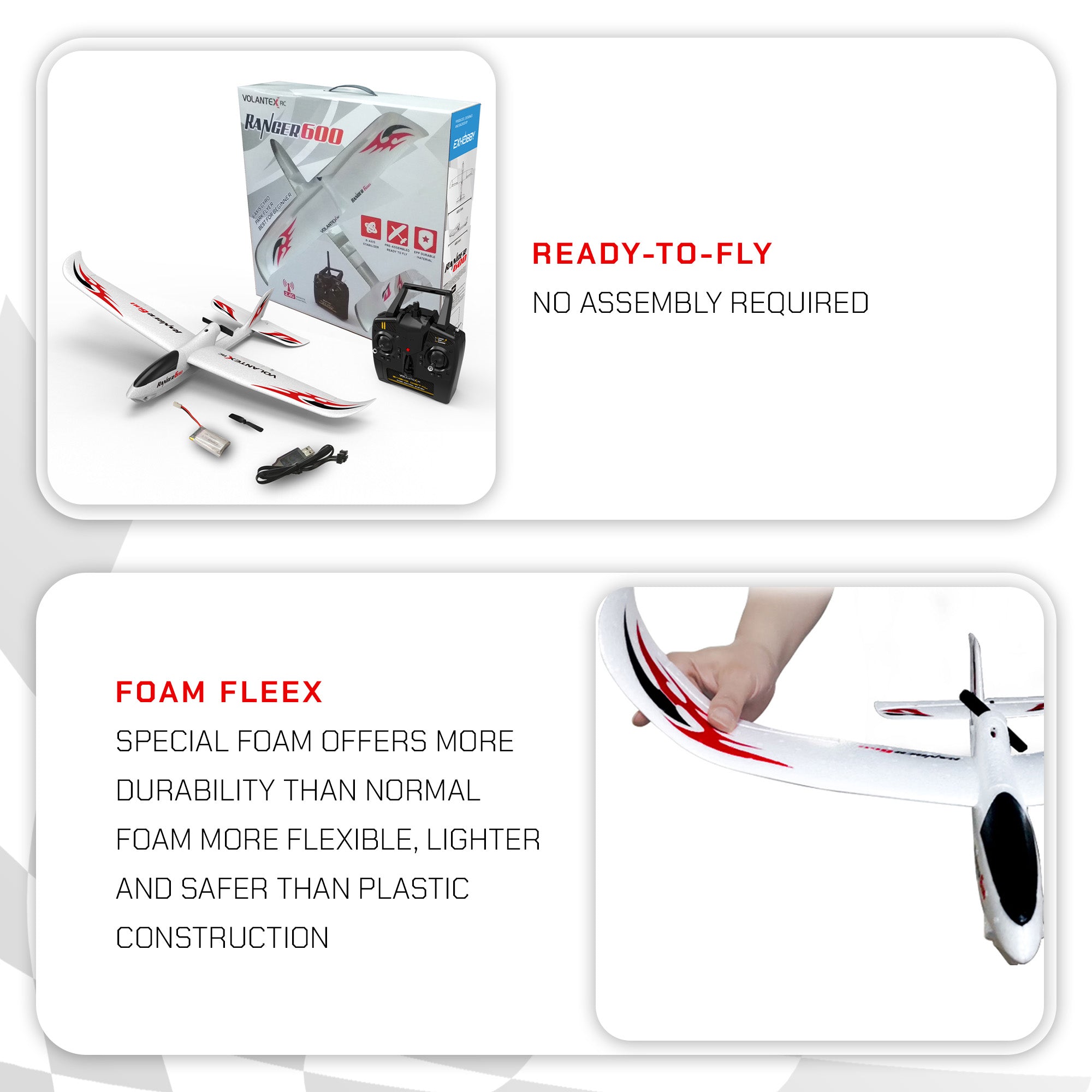 Ranger600 Ready To Fly Remote Control Airplane with Gyro Stabilizer (Used) - VMInnovations