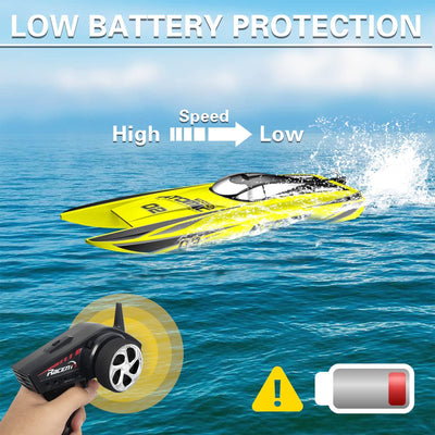 VOLANTEXRC Atomic Brushless Remote Control Outdoor Electric Racing Boat, Yellow