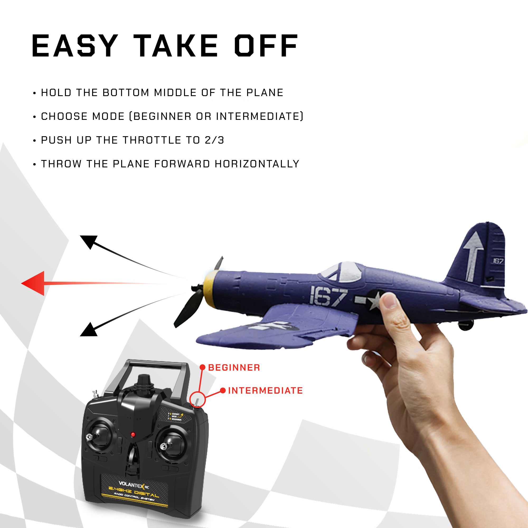 VOLANTEXRC One Key Turn Remote Control Airplane w/ Xpilot Stabilizer (Used) - VMInnovations