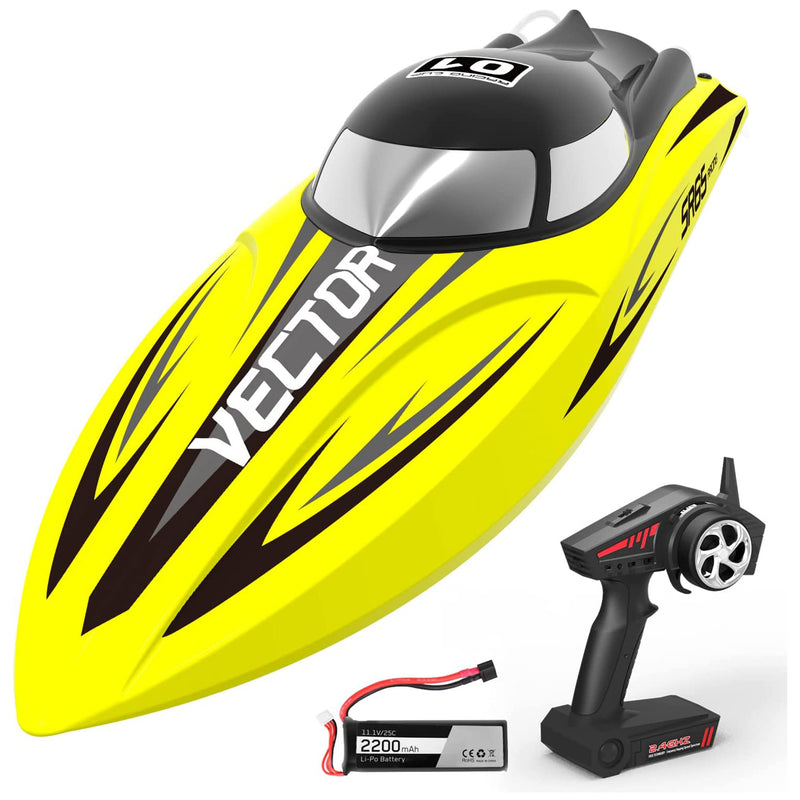 VOLANTEXRC Vector 37MPH Remote Control Electric Racing Boat, Yellow (Used)