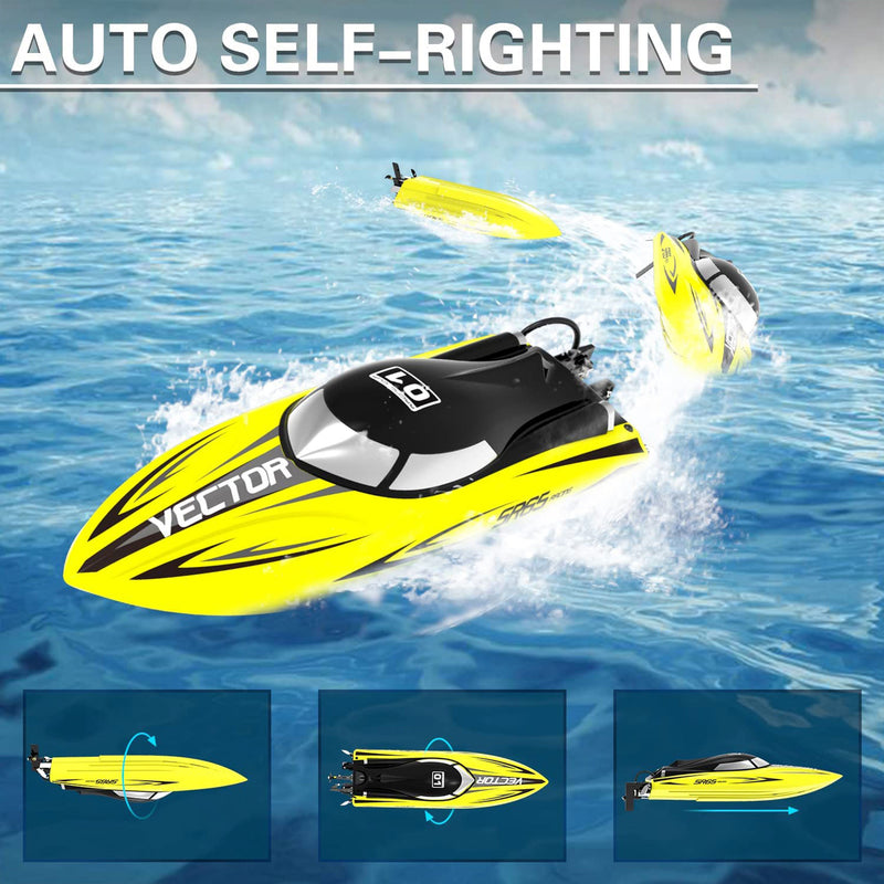 VOLANTEXRC Vector 37MPH Remote Control Electric Racing Boat, Yellow (Used)