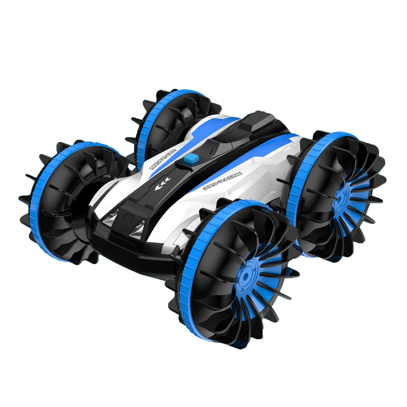 VOLANTEXRC Amphibious Reversible All Terrain Remote Control Stunt Car,Blue(Used)