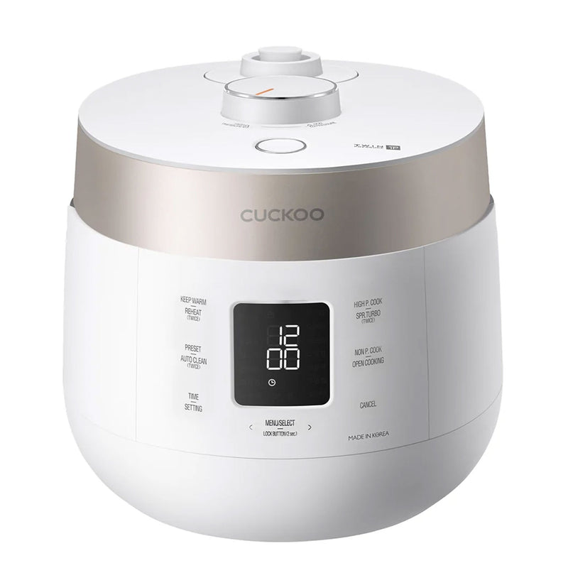 CUCKOO 6 Cup HP Twin Pressure Rice Cooker/Warmer with Nonstick Inner Pot, White