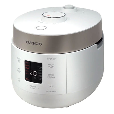 CUCKOO 10 Cup HP Twin Pressure Rice Cooker/Warmer with Nonstick Inner Pot, White