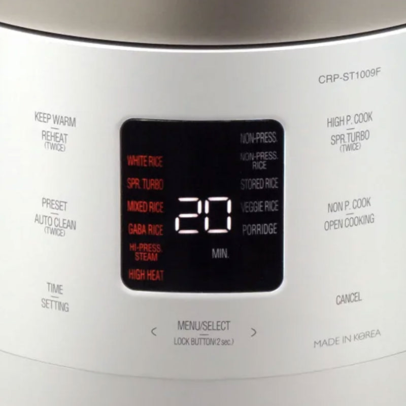 CUCKOO 10 Cup Twin Pressure Cooker/Warmer w/Nonstick Inner Pot,White(Open Box)