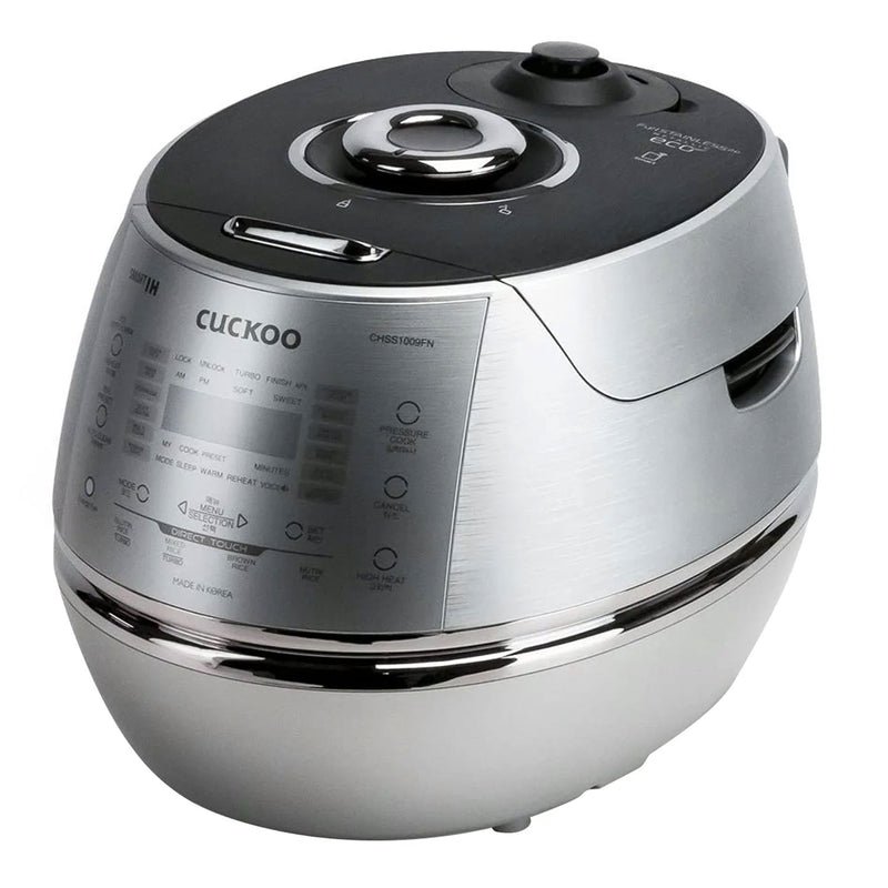 CUCKOO 10 Cup IH Pressure Rice Cooker with Nonstick Inner Pot, Stainless Steel