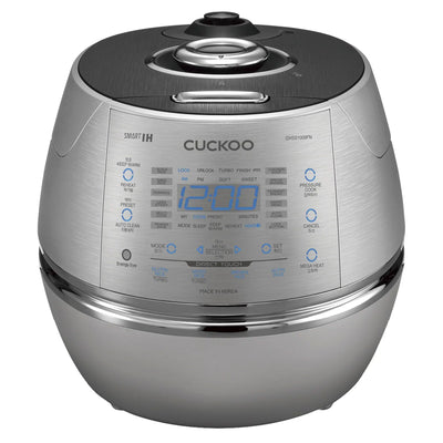 CUCKOO 10 Cup IH Pressure Rice Cooker with Nonstick Inner Pot, Stainless Steel