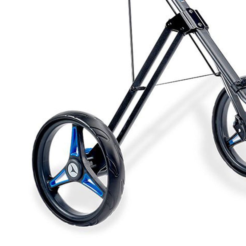 Motocaddy Z1 Foldable Lightweight Easy-Run 3 Wheel Golf Caddy Push Cart, Blue