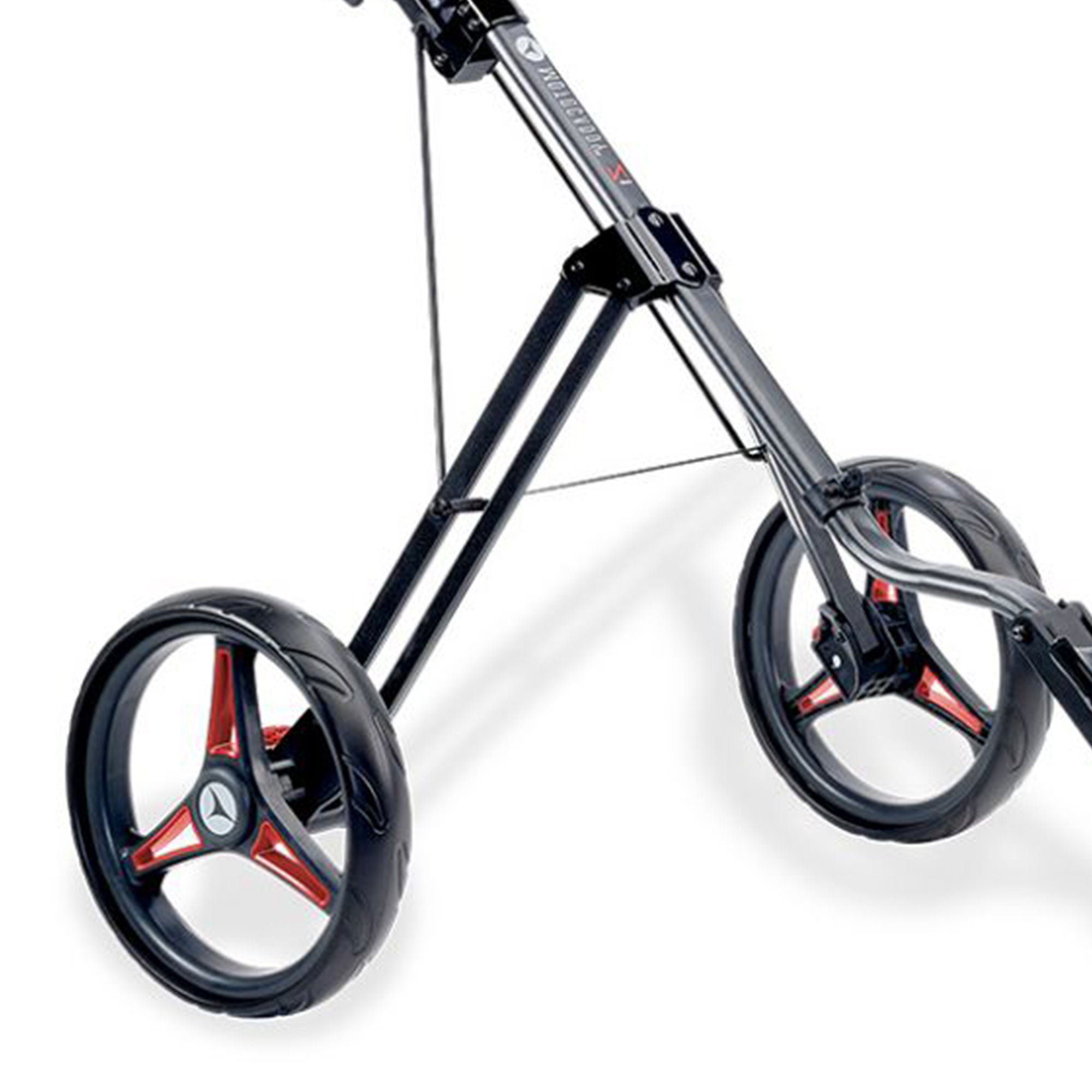 Motocaddy Z1 Foldable Lightweight Easy-Run 3 Wheel Golf Caddy Push Cart, Red