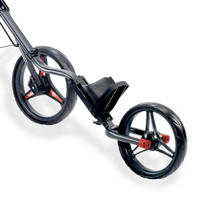 Motocaddy Z1 Foldable Lightweight Easy-Run 3 Wheel Golf Caddy Push Cart, Red