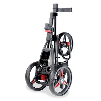Motocaddy Z1 Foldable Lightweight Easy-Run 3 Wheel Golf Caddy Push Cart, Red