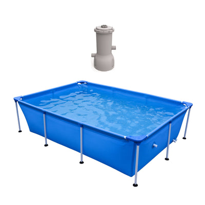 JLeisure 8.5 x 6' Above Ground Rectangular Pool & Clean Plus Filter Cartridge Pump
