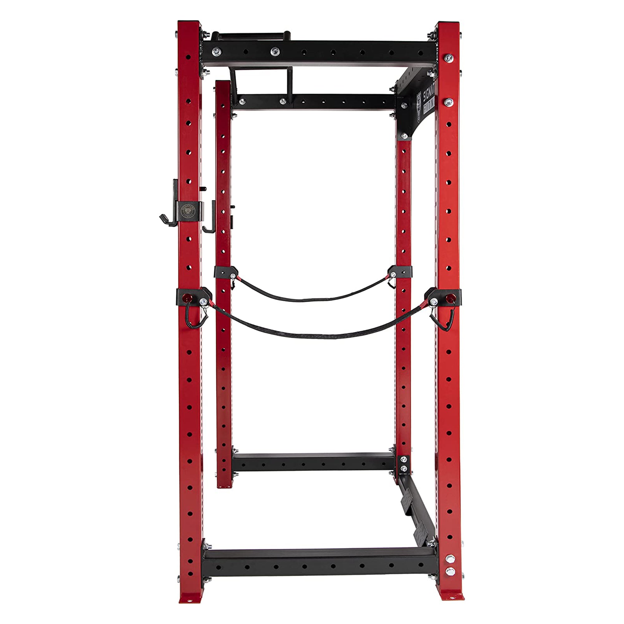 Signature Fitness SF-3 1,500 Pound Capacity 3" x 3" Power Cage Squat Rack, Red