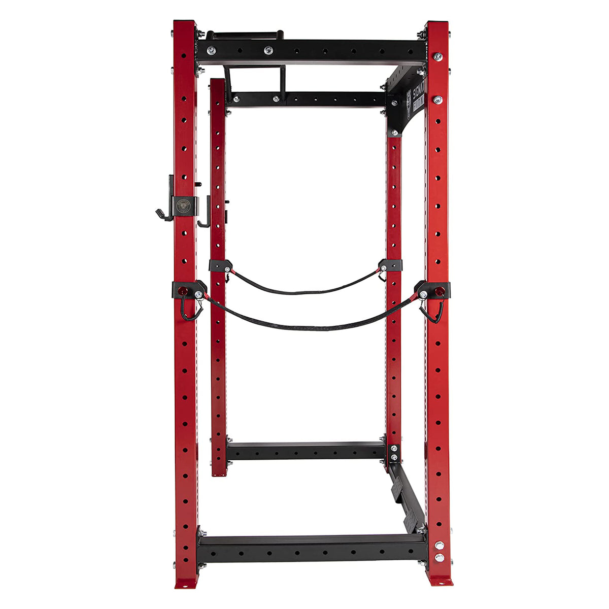 Signature Fitness SF-3 1,500 Pound Capacity 3" x 3" Power Cage Squat Rack, Red