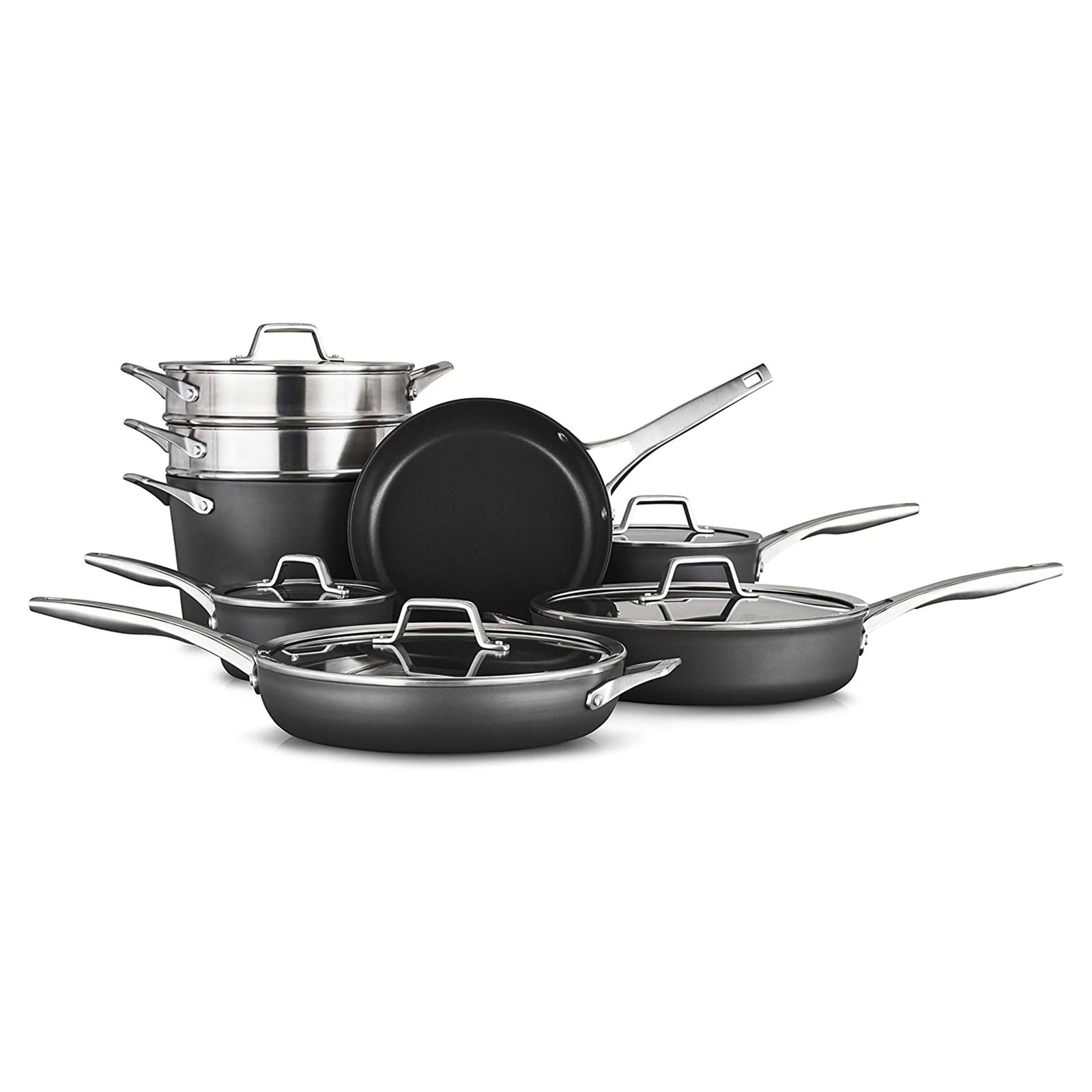 Calphalon 13-Piece Nonstick Kitchen Cookware Set with Stay-Cool Handles, Black - VMInnovations