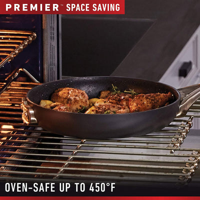 Calphalon Premier Hard Anodized Nonstick 12 Quart Stock Pot w/ Glass Lid, Black - VMInnovations