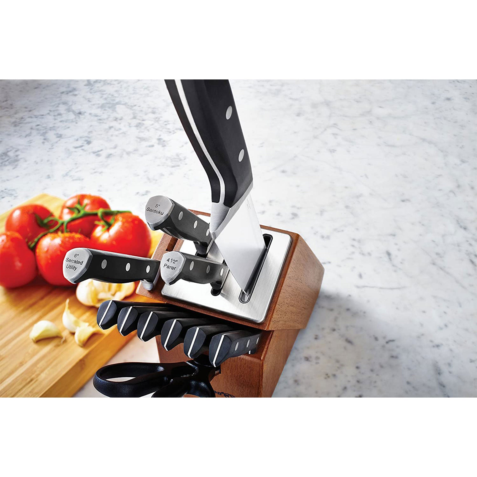 Calphalon 321 12 Piece Kitchen Cutlery Knife Block Set with Built In Sharpener