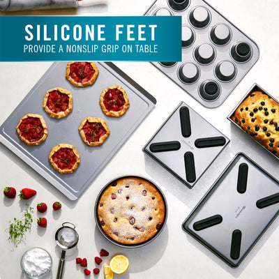 Calphalon 6 Piece Nonstick All Purpose Bakeware Set with Cookie Sheets, Silver - VMInnovations