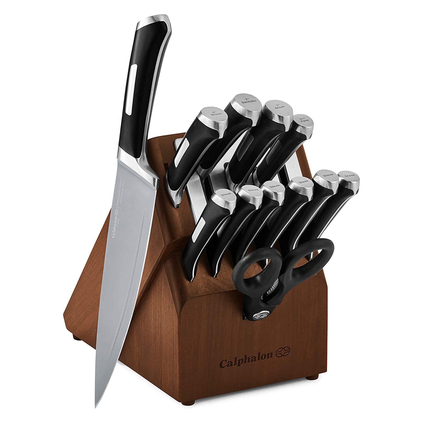 Calphalon Precision SharpIN Nonstick 13-Piece Knife Set w/ Self-Sharpening Block - VMInnovations