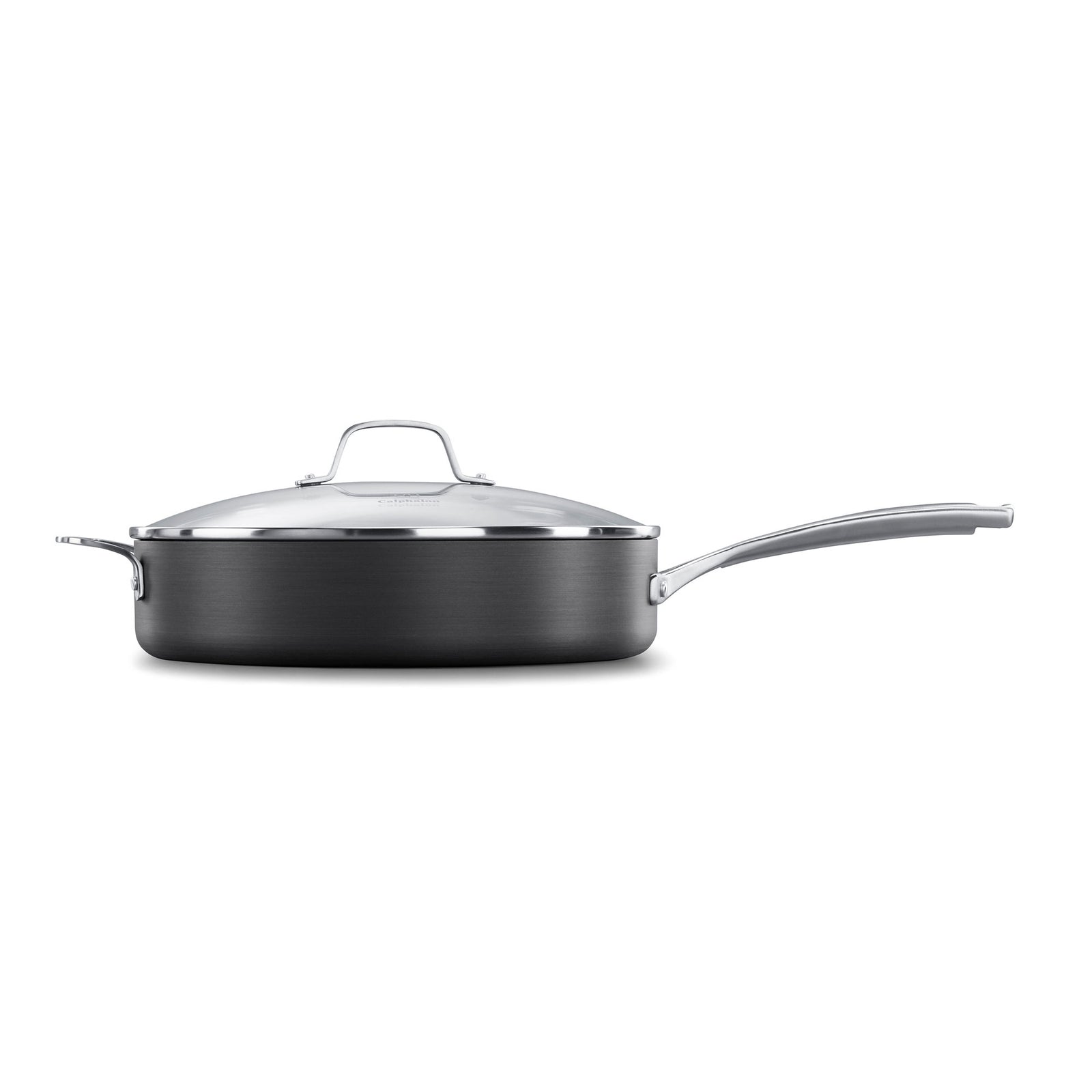 Calphalon 5 Quart Easy System Nonstick Aluminum Saute Pan W/ Cover, Silver/Gray - VMInnovations