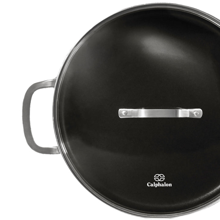 Calphalon 5 Quart Easy System Nonstick Aluminum Saute Pan W/ Cover, Silver/Gray