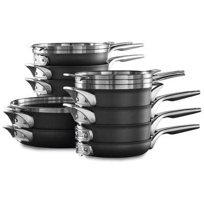 Calphalon Premier Space Saving Hard Anodized 15 Piece Pot and Pan Cookware Set