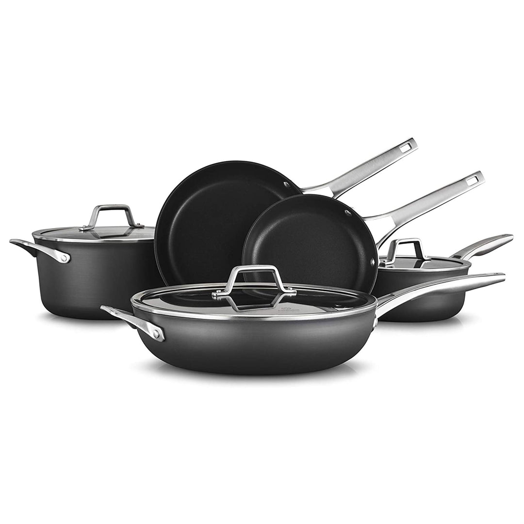 Calphalon 8 Pc Cookware Set w/ 2 Fry Pans, Saucepan, Stockpot, Skillet, and Lids