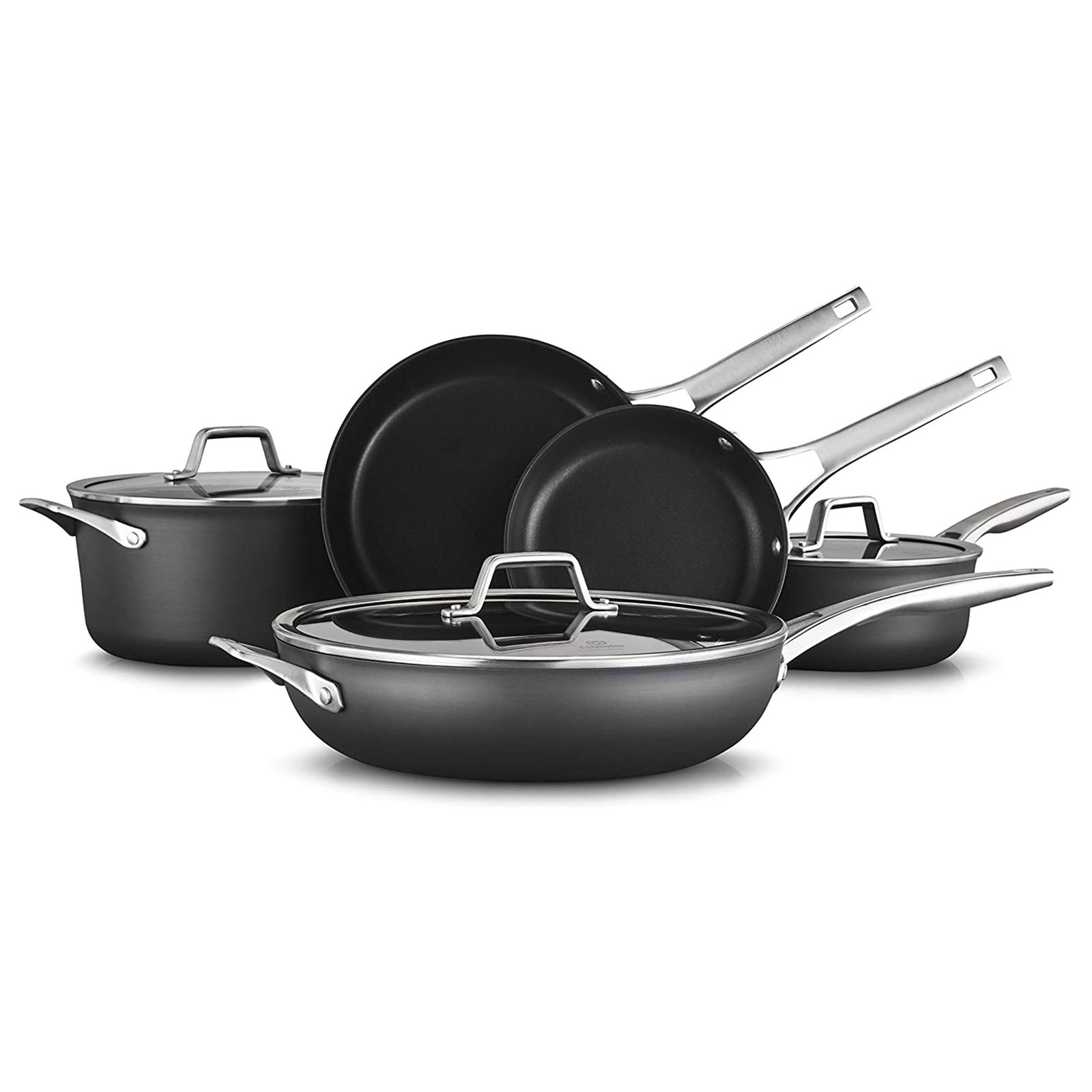 Calphalon 8 Pc Cookware Set w/ 2 Fry Pans, Saucepan, Stockpot, Skillet, and Lids - VMInnovations