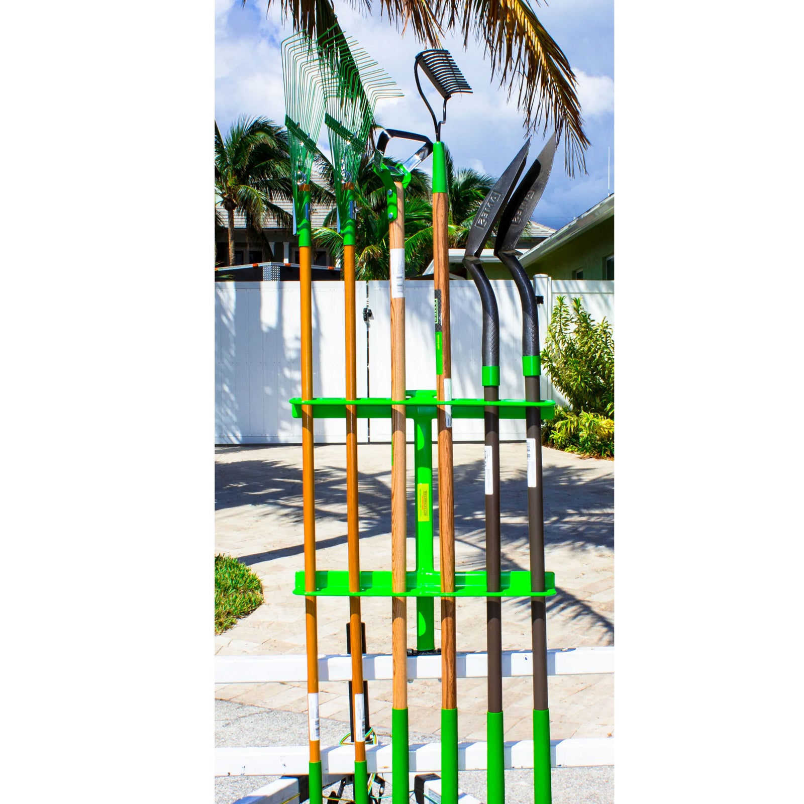 Green Touch Industries Inc Large Steel Hand Tool Rack for Open Trailers, Green - VMInnovations