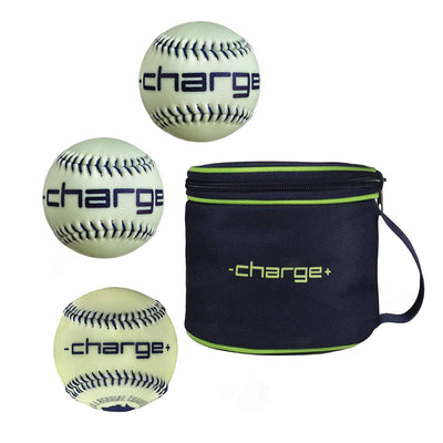 Chargeball Glow in the Dark Baseball PRO Kit w/ Charging Carry Bag & 2 Softballs - VMInnovations