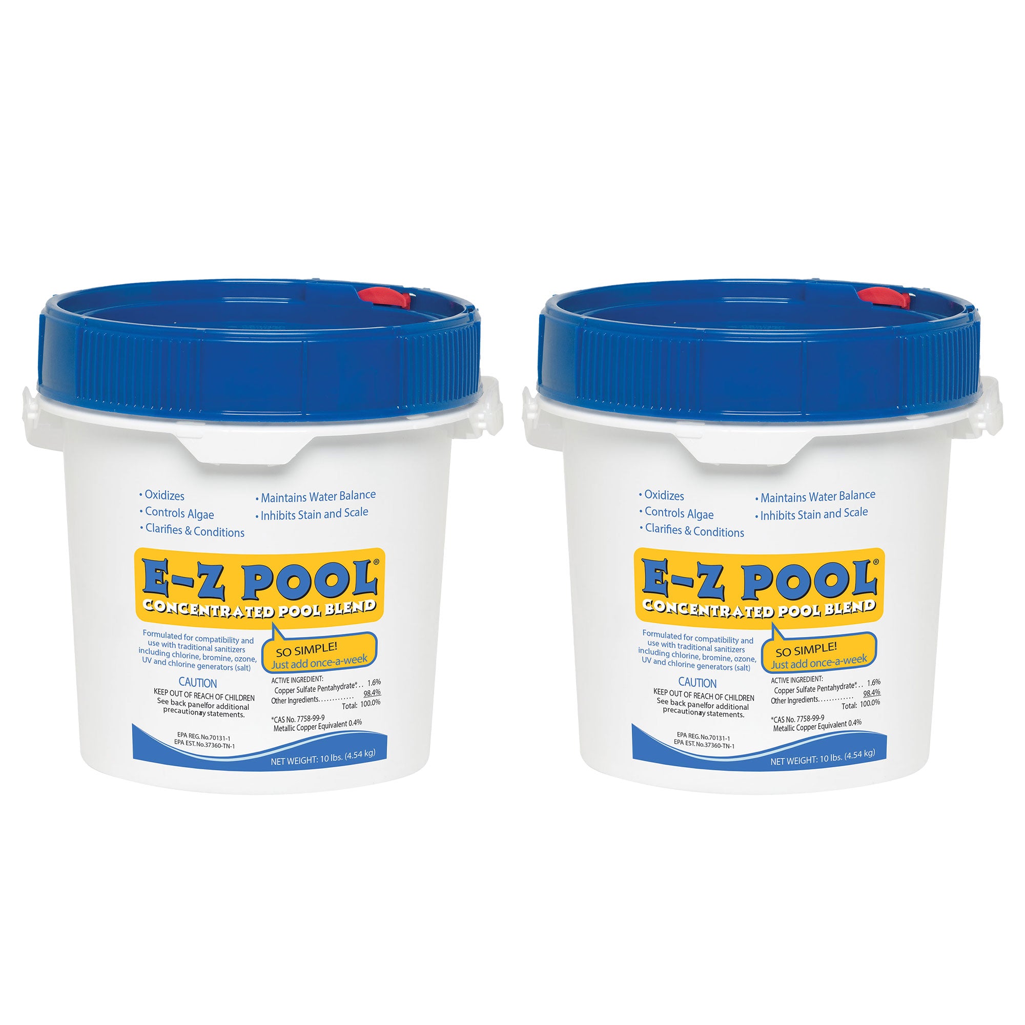 E-Z Pool Weekly All in 1 Concentrated Pool Care Solution Blend Bucket (2 Pack)